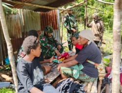 Satgas Yonif 126/KC Pos Umap Salurkan Bantuan untuk Bayi Baru Lahir di Perbatasan Boven Digoel