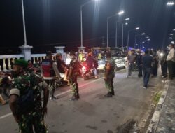 Jembatan Merdeka Jadi Fokus, Patroli Koramil Gabungan Tiga Pilar Pebayuran Jelang Nataru