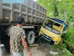 Sopir Tronton Tewas Ditempat Usai Tabrak Bak Mobil Truk Di Cihara kabupaten Lebak