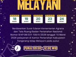 Kantor Pertanahan Tangerang Sediakan Layanan Informasi Selama Periode Libur Maret 2026