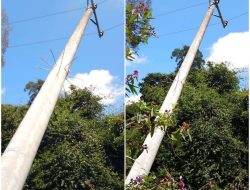 Setiap Hari Dilintasi Warga, Tiang Listrik Condong Belum Diperbaiki