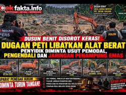 Dusun Benit Dipantau Keras ! Aktifitas PETI Libatkan Alat Berat, Penyidik Dimintai Usut Tuntas Pemodal, Pengendali Dan Jaringan Pengepul Emas, APH Jangan Abaikan, Ini Perintah Dan Harus Di kerjakan!!