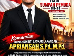 Komandan KIL Apriansah S.Pd., M.Pd. Ucapkan Selamat Hari Sumpah Pemuda ke-98, Ajak Masyarakat Perkuat Persatuan